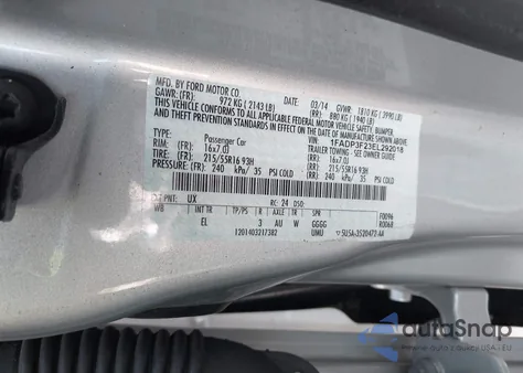 2014 Ford Focus Se from USA, damaged, VIN 1FADP3F23EL292018